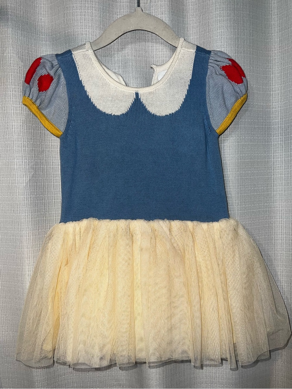 GAP Blue and Cream Superhero-Inspired Tulle Dress with Red Heart Accents